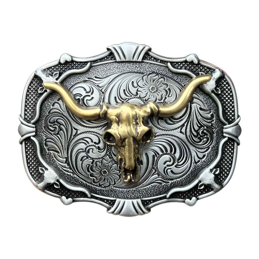 Boucle de Ceinture Western, crâne de Longhorn Modèle Bohy - La Ceinturerie