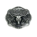 Boucle de Ceinture Western Crâne Longhorn Modèle kohl - La Ceinturerie