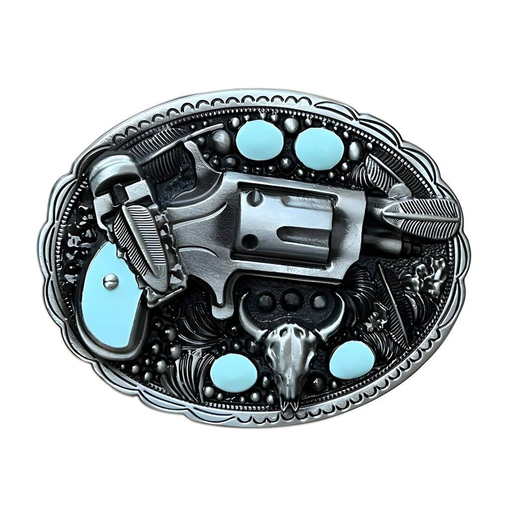 Boucle de Ceinture Western Motif Revolver Modèle kedd - La Ceinturerie

