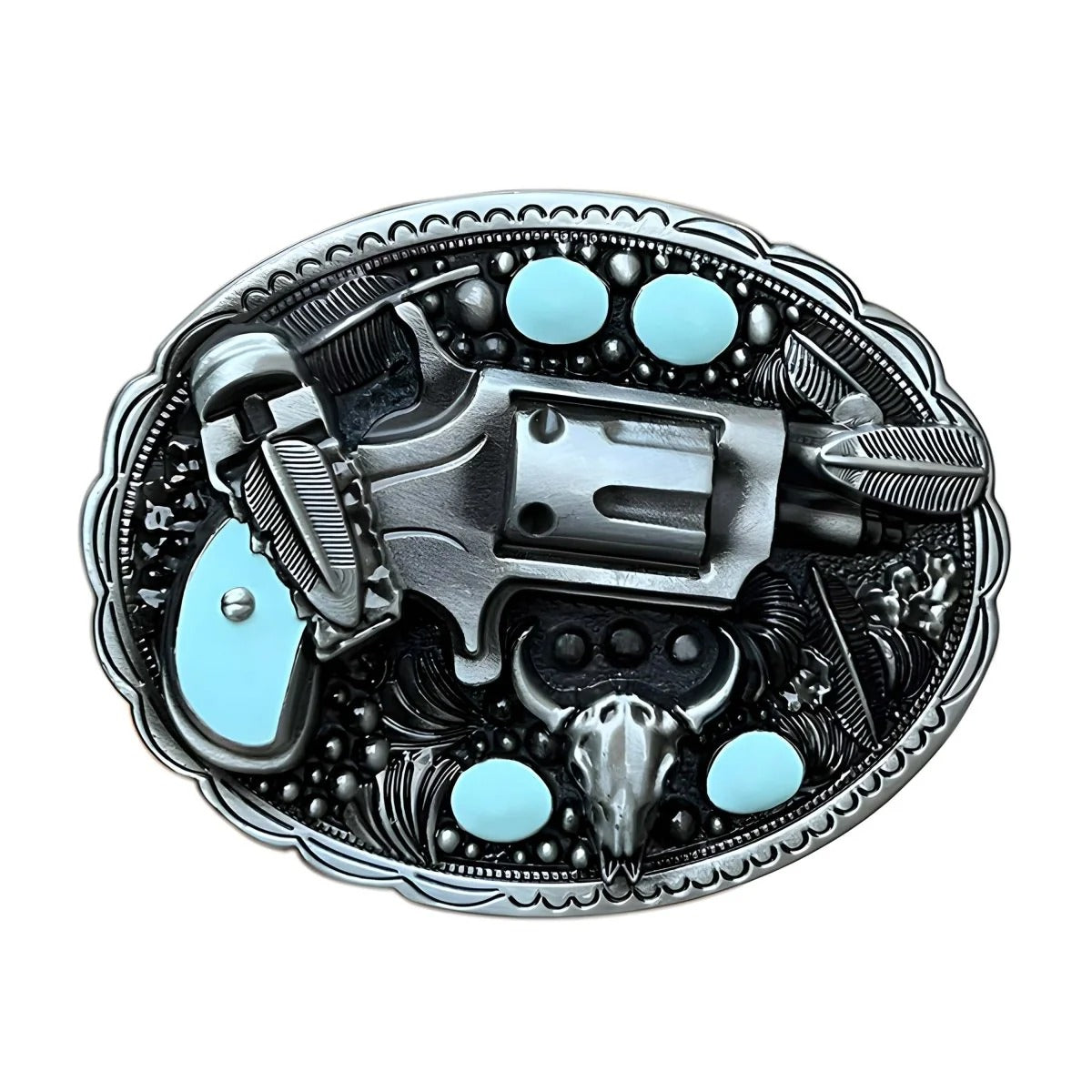 Boucle de Ceinture Western Motif Revolver Modèle kedd - La Ceinturerie

