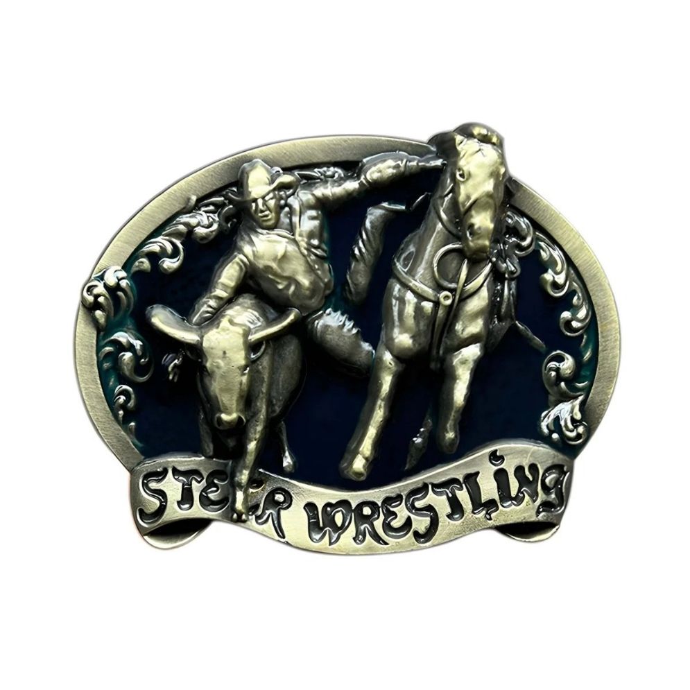 Boucle Ceinture Western Steer Wrestling Modèle Leandro - La Ceinturerie