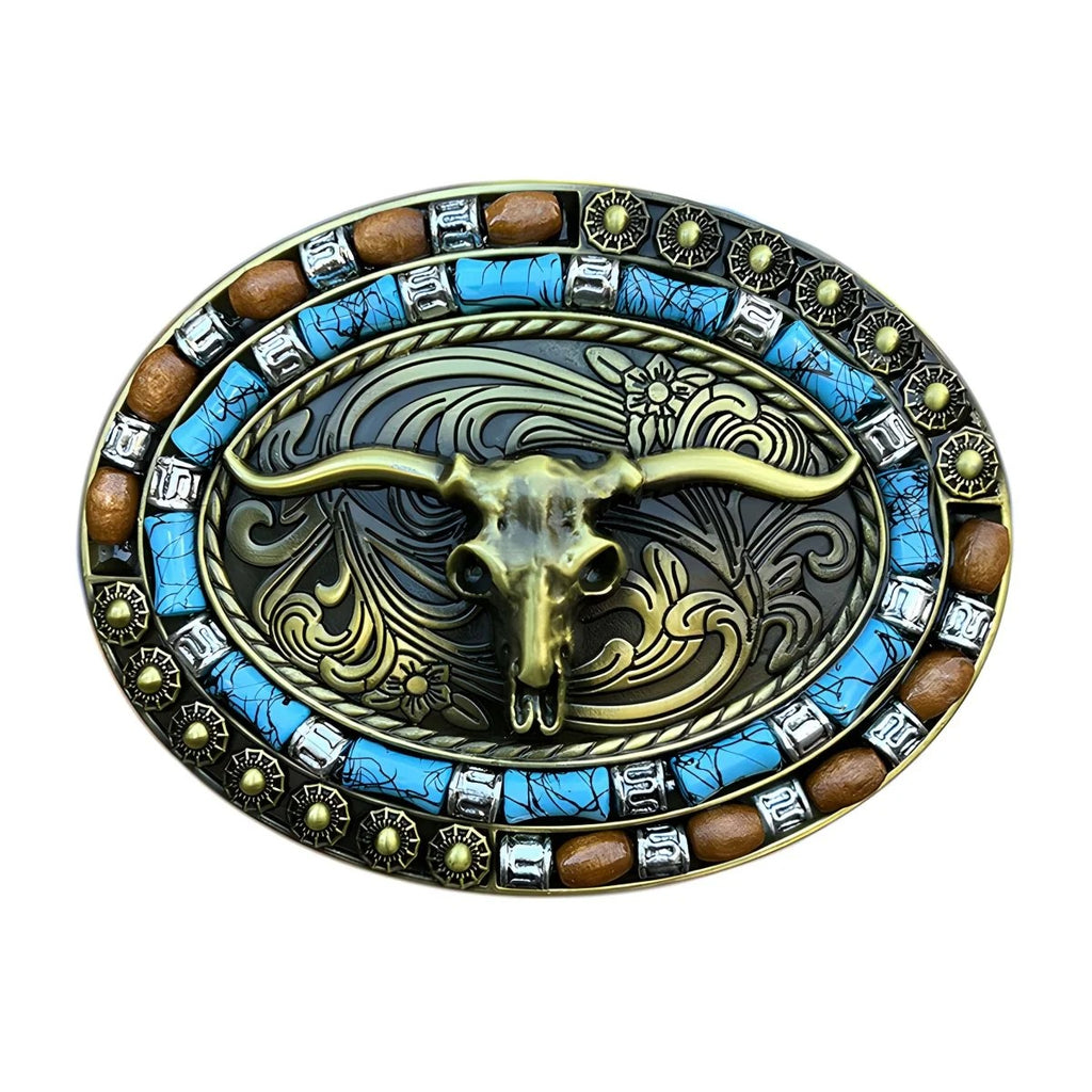 Boucle Ceinture Western Tête de Longhorn Modèle Arne - La Ceinturerie