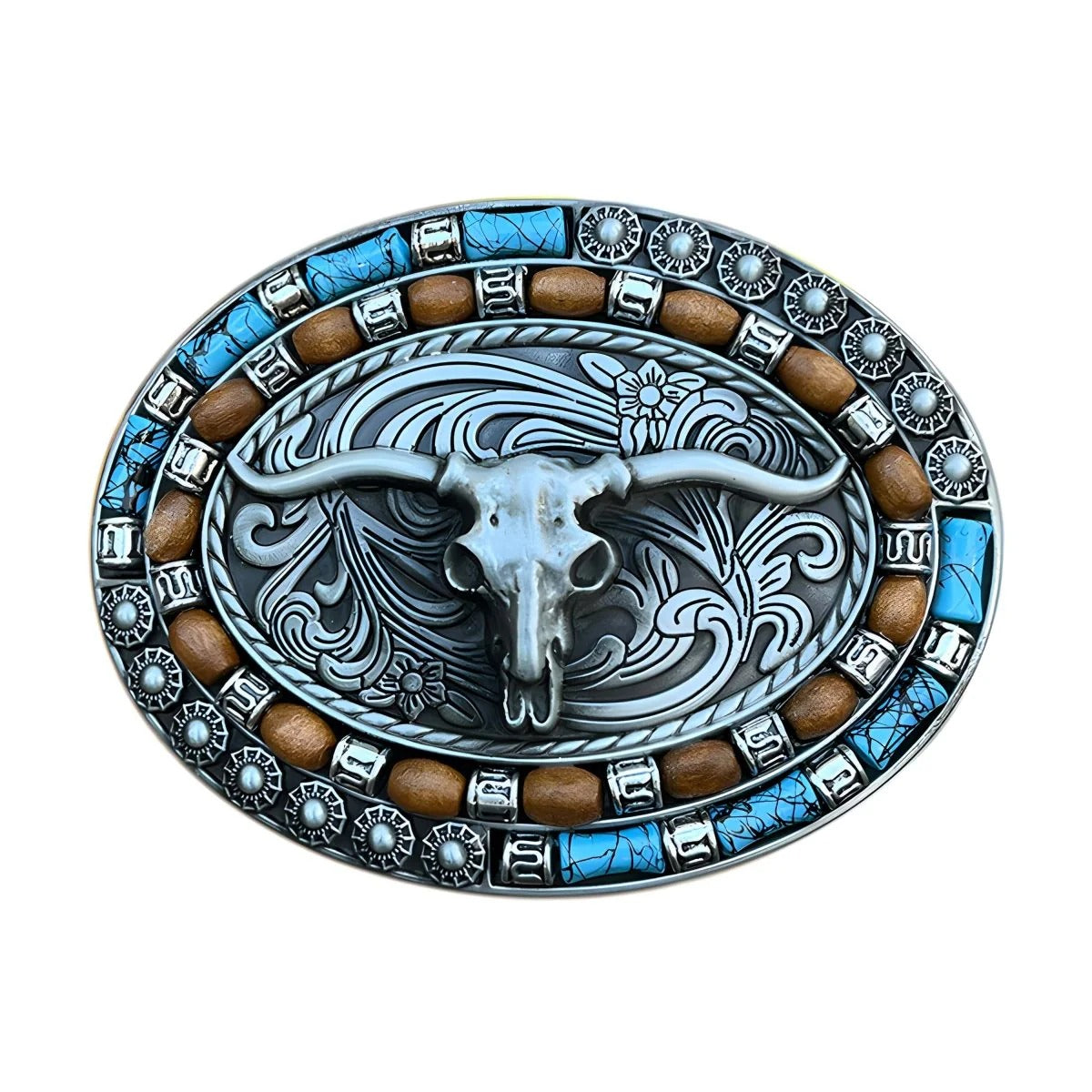 Boucle Ceinture Western Tête de Longhorn Modèle Arne - La Ceinturerie