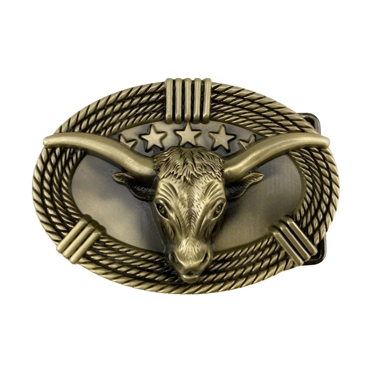 Boucle de Ceinture Western Tête de Taureau en Relief Modèle Maverick - La Ceinturerie