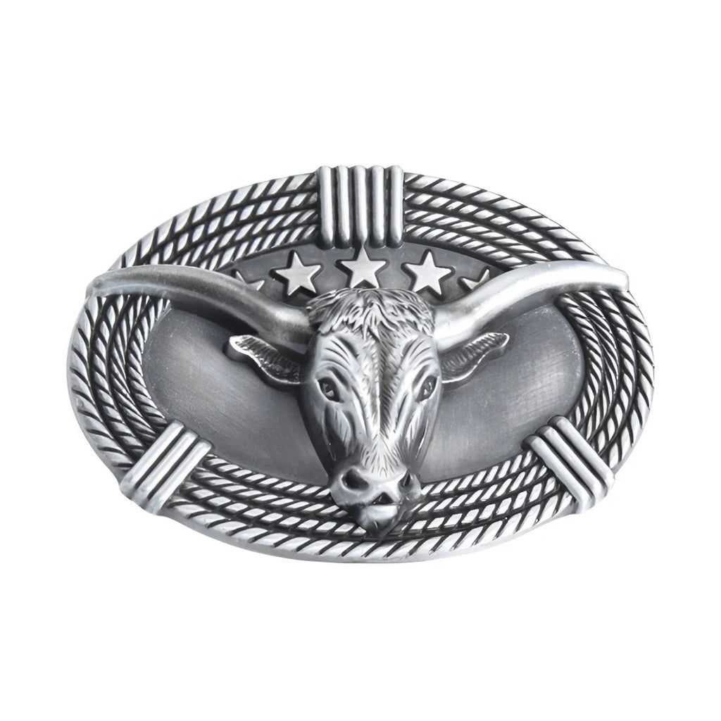 Boucle de Ceinture Western Tête de Taureau en Relief Modèle Maverick - La Ceinturerie