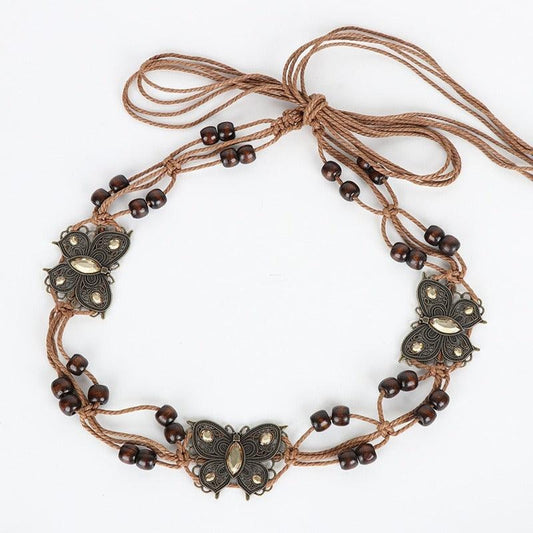 Ceinture à Nouer de Coton Ciré Perles Modèle Berthe - La Ceinturerie

