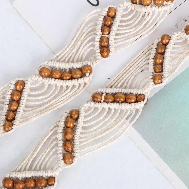 Ceinture à Nouer Corde de Coton Perles Modèle Makenna - La Ceinturerie