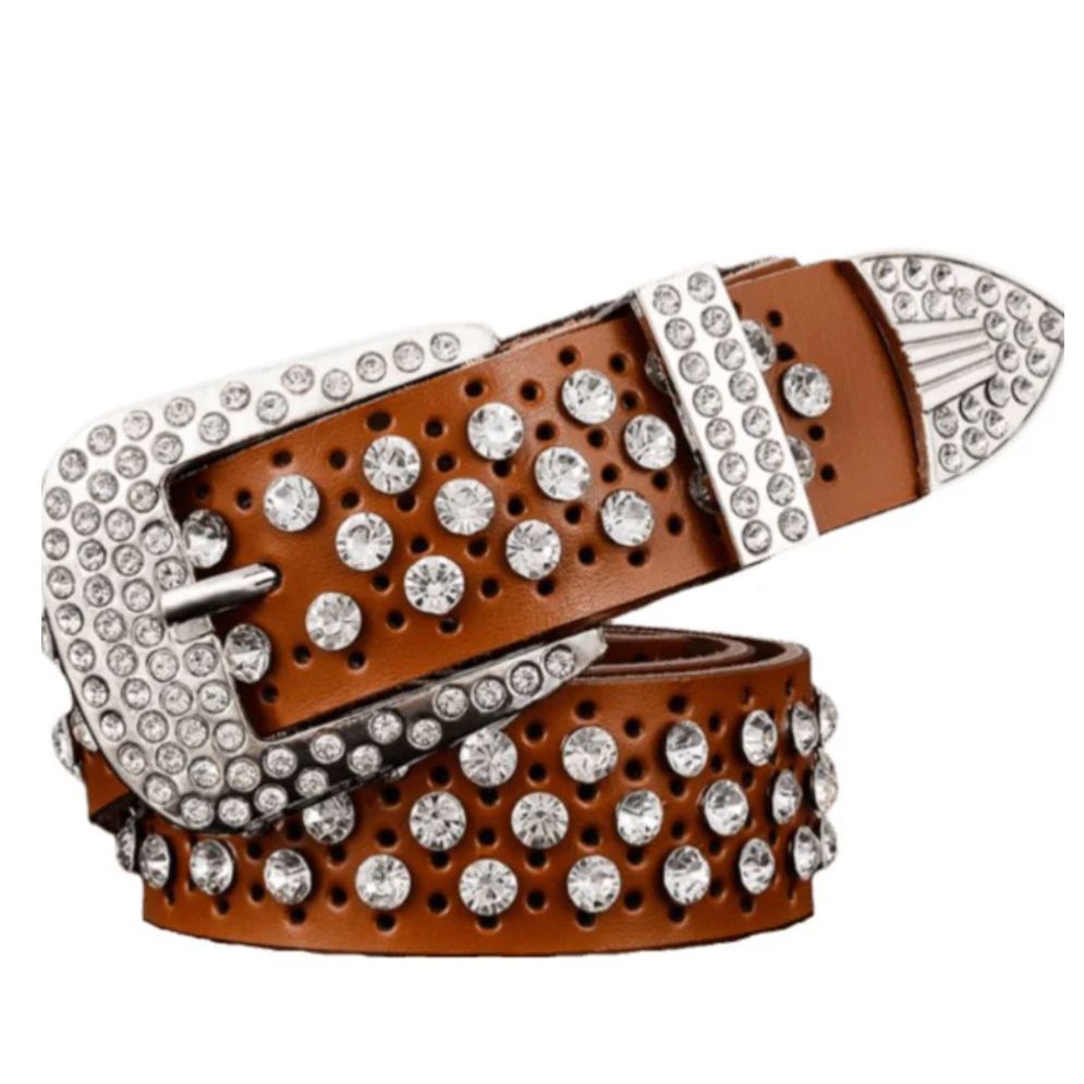 Ceinture à Strass en Cuir pour Femme Modèle Filauria - La Ceinturerie