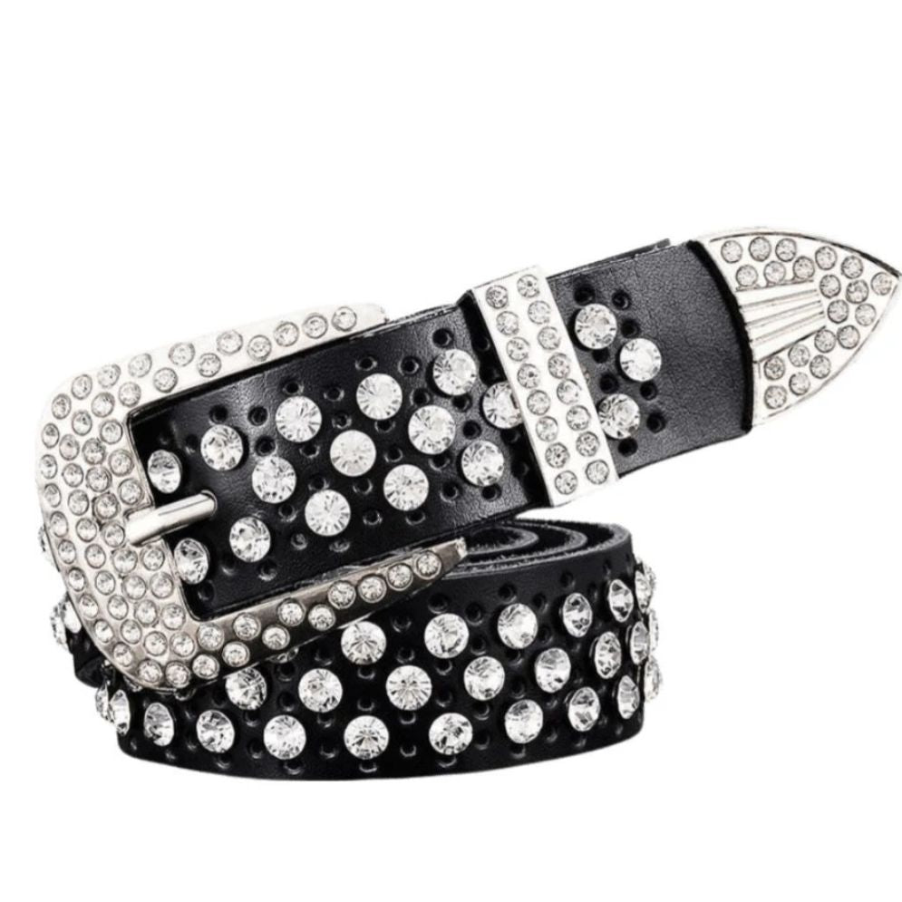 Ceinture à Strass en Cuir pour Femme Modèle Filauria - La Ceinturerie