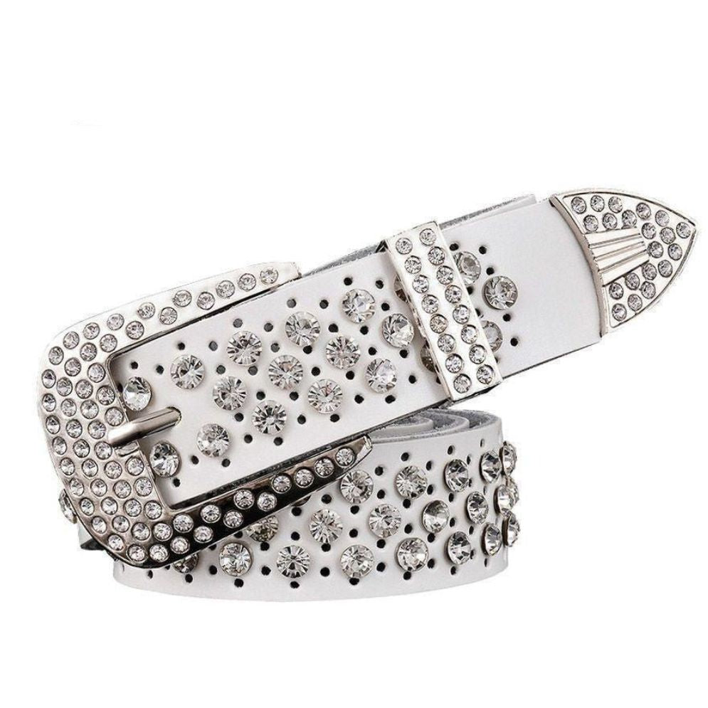 Ceinture à Strass en Cuir pour Femme Modèle Filauria - La Ceinturerie