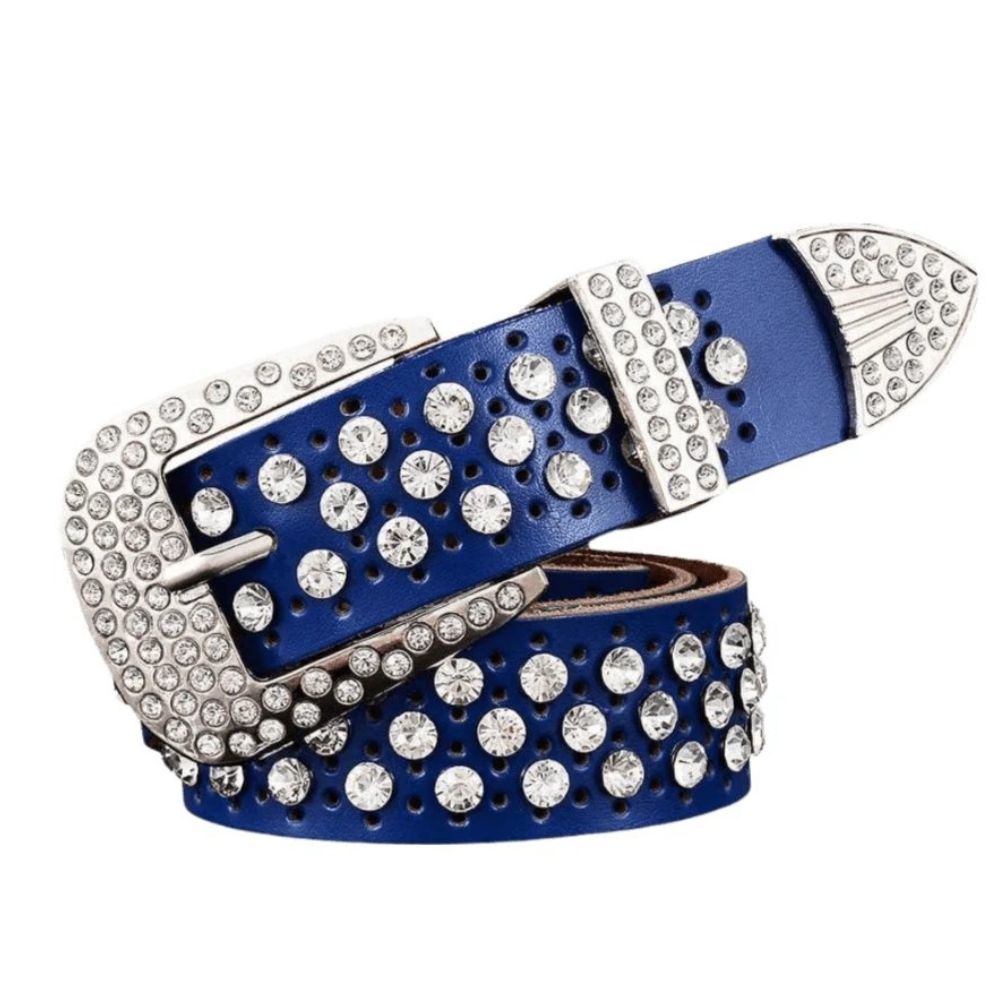 Ceinture à Strass en Cuir pour Femme Modèle Filauria - La Ceinturerie