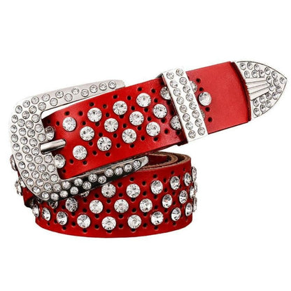 Ceinture à Strass en Cuir pour Femme Modèle Filauria - La Ceinturerie