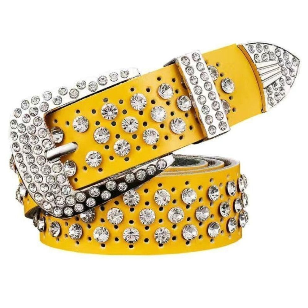 Ceinture à Strass en Cuir pour Femme Modèle Filauria - La Ceinturerie