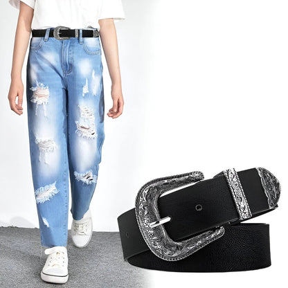 Ceinture Enfant Ajustable pour Fille ou Garçon en Simili Vegan Boucle Western Modèle Timy