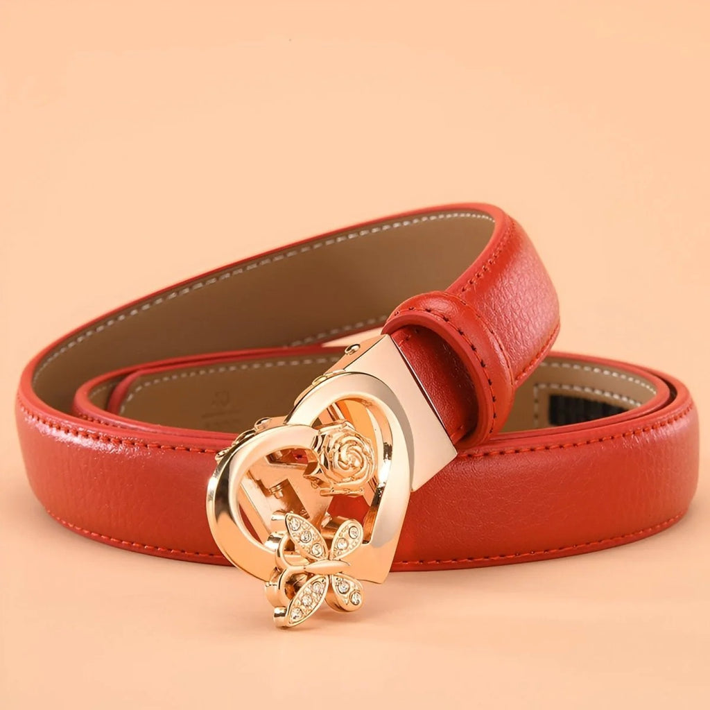 Ceinture Automatique Cuir à Boucle Coeur Modèle Elsa - La Ceinturerie