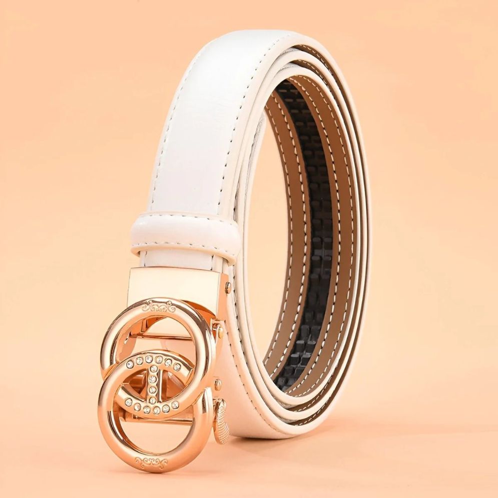 Ceinture Automatique Cuir Boucle Anneaux Modèle Mila - La Ceinturerie