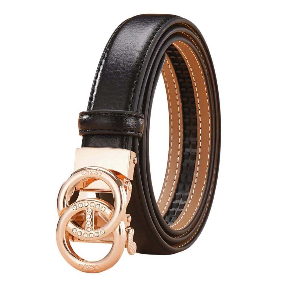 Ceinture Automatique Cuir Boucle Anneaux Modèle Mila - La Ceinturerie