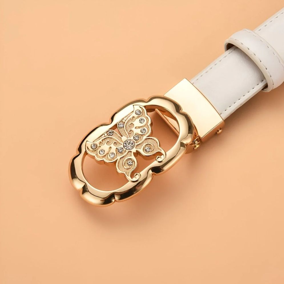 Ceinture Automatique Cuir Boucle Papillon Modèle Anni - La Ceinturerie