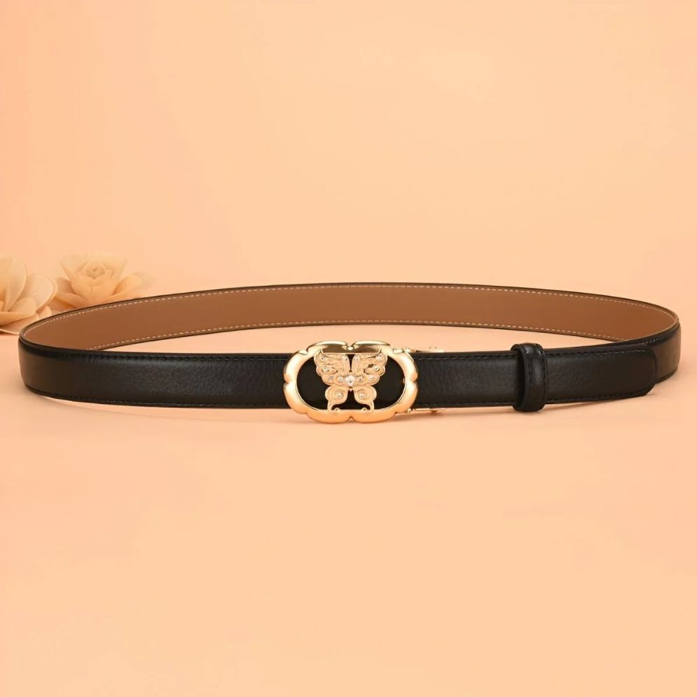 Ceinture Automatique Cuir Boucle Papillon Modèle Anni - La Ceinturerie