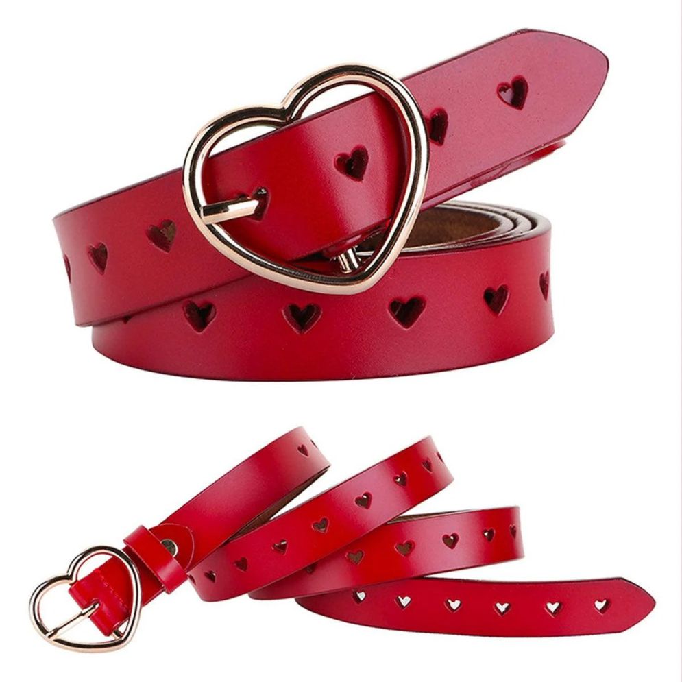 Ceinture Boucle Coeur Cuir Ajourée Modèle Helzunia - La Ceinturerie