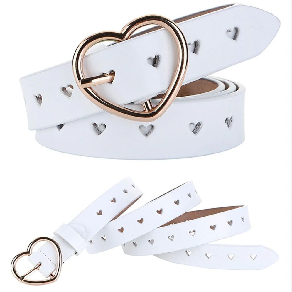 Ceinture Boucle Coeur Cuir Ajourée Modèle Helzunia - La Ceinturerie