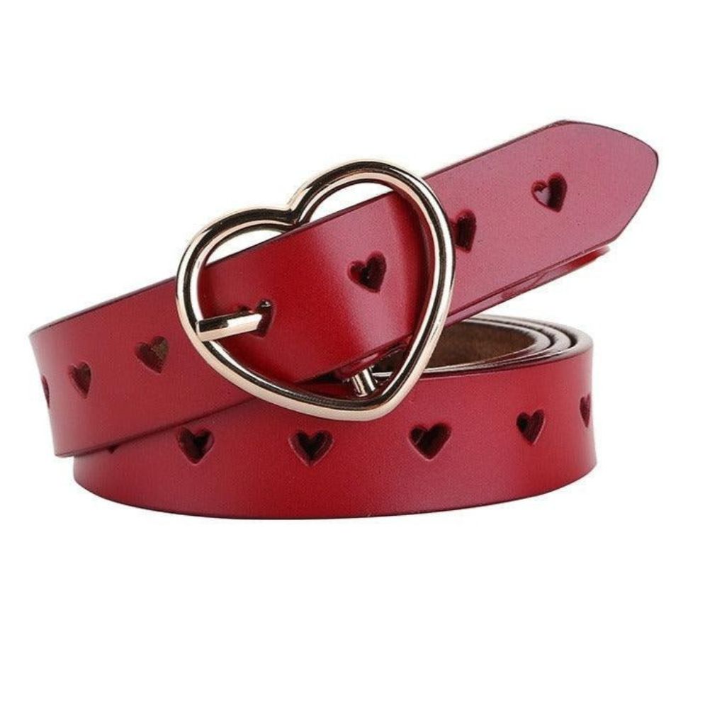 Ceinture Boucle Coeur Cuir Ajourée Modèle Helzunia - La Ceinturerie