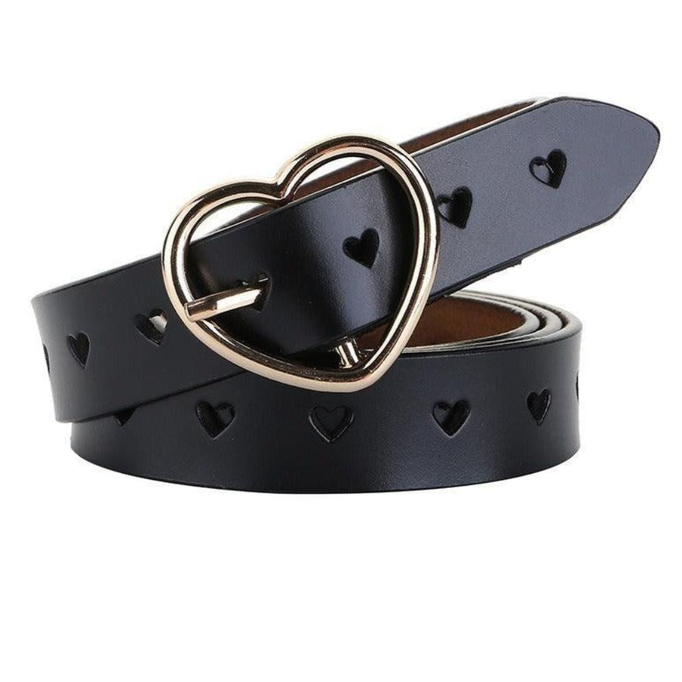 Ceinture Boucle Coeur Cuir Ajourée Modèle Helzunia - La Ceinturerie