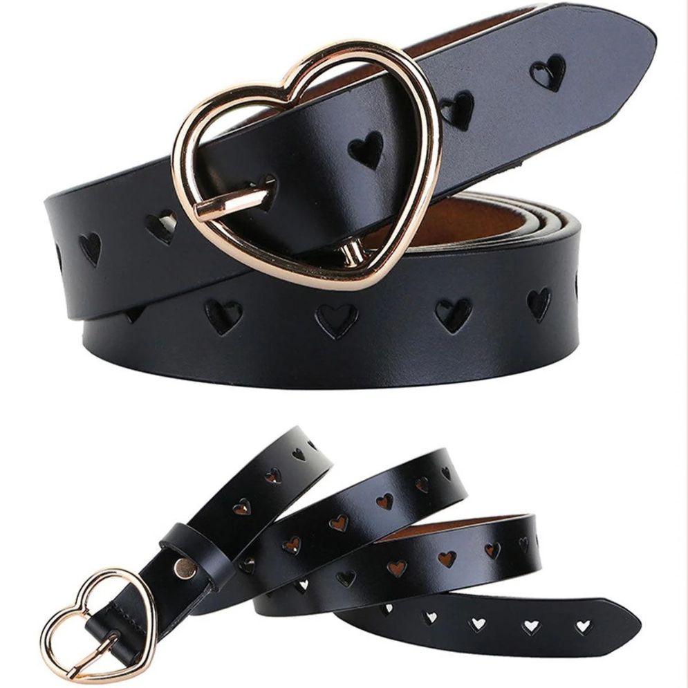 Ceinture Boucle Coeur Cuir Ajourée Modèle Helzunia - La Ceinturerie