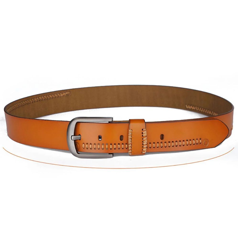 Ceinture Coutures Apparentes Cuir Homme Modèle Injia - La Ceinturerie