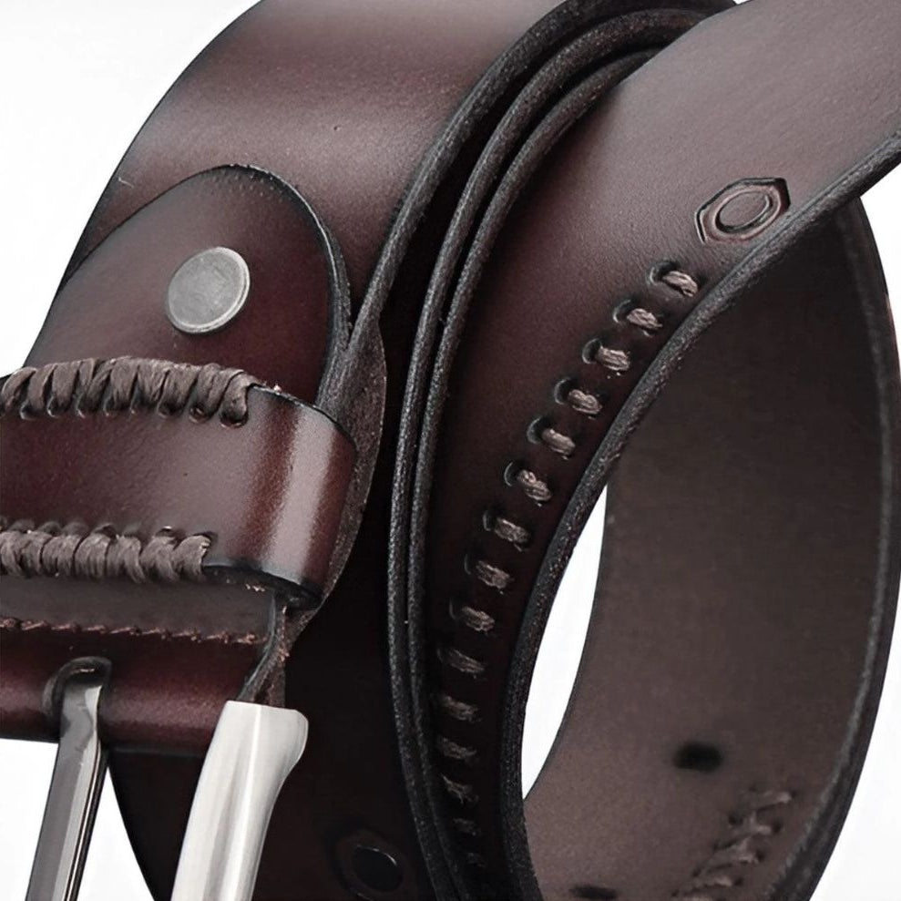 Ceinture Coutures Apparentes Cuir Homme Modèle Injia - La Ceinturerie