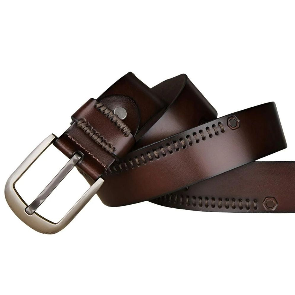 Ceinture Coutures Apparentes Cuir Homme Modèle Injia - La Ceinturerie