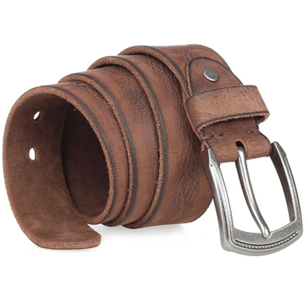 Ceinture Casual en Cuir Aspect Usé pour Homme Modèle Gaëtan - La Ceinturerie