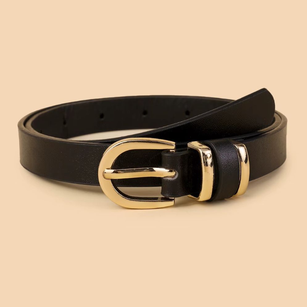 Ceinture Chic et Fine pour Fille en Simili Noire