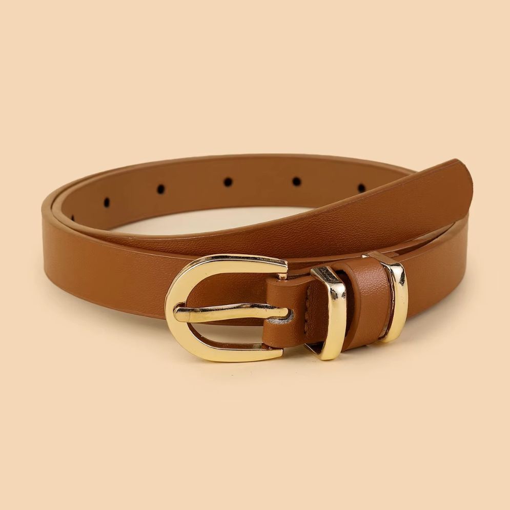 Ceinture Chic et Fine pour Fille en Simili marron