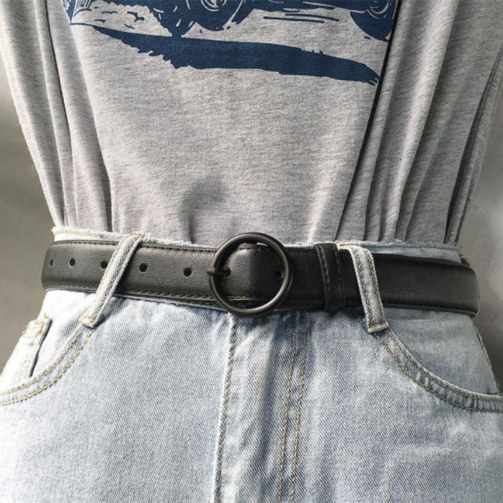 Ceinture Femme Boucle Ronde Grande Taille Modèle Abby - La Ceinturerie
