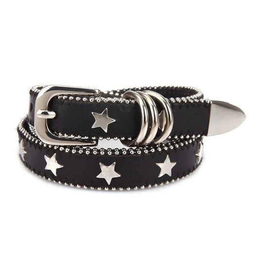 Ceinture Cloutée à Étoiles pour Femme Modèle Suzy - La Ceinturerie


