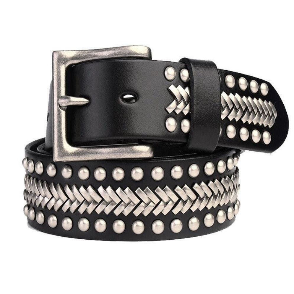 Ceinture Cloutée avec Chevrons Modèle Saanvi - La Ceinturerie


