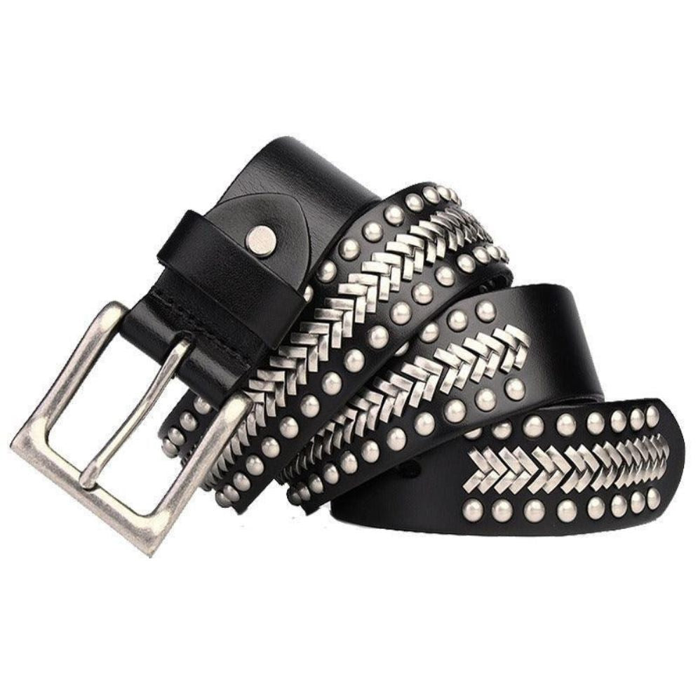 Ceinture Cloutée avec Chevrons Modèle Saanvi - La Ceinturerie
