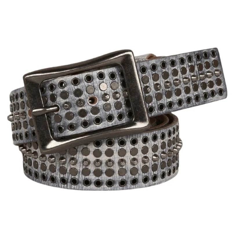 Ceinture Cloutée pour Femme ou Homme Modèle Sabah argentée