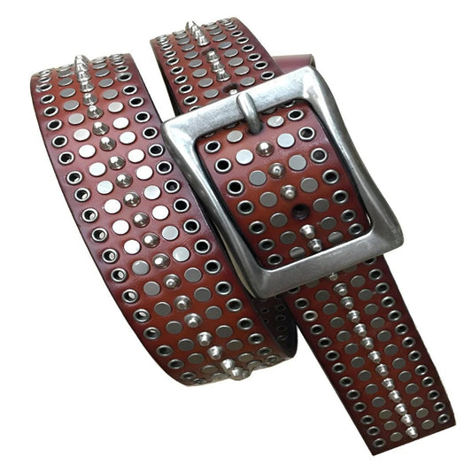 Ceinture Cloutée pour Femme ou Homme Modèle Sabah Marron