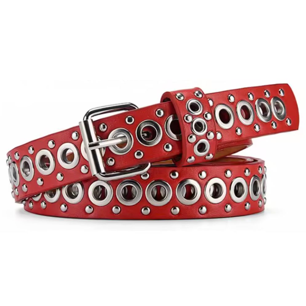 Ceinture Cloutée pour Fille en Simili Rouge