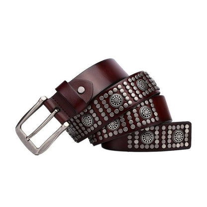 Ceinture Cloutée Homme Boucle Argentée Modèle Karn - La Ceinturerie