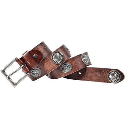 Ceinture Cloutée Homme Cuir Décors Modèle Herminio - La Ceinturerie