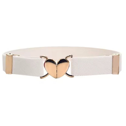 Ceinture Coeur pour Fille Extensible en Nylon Blanche