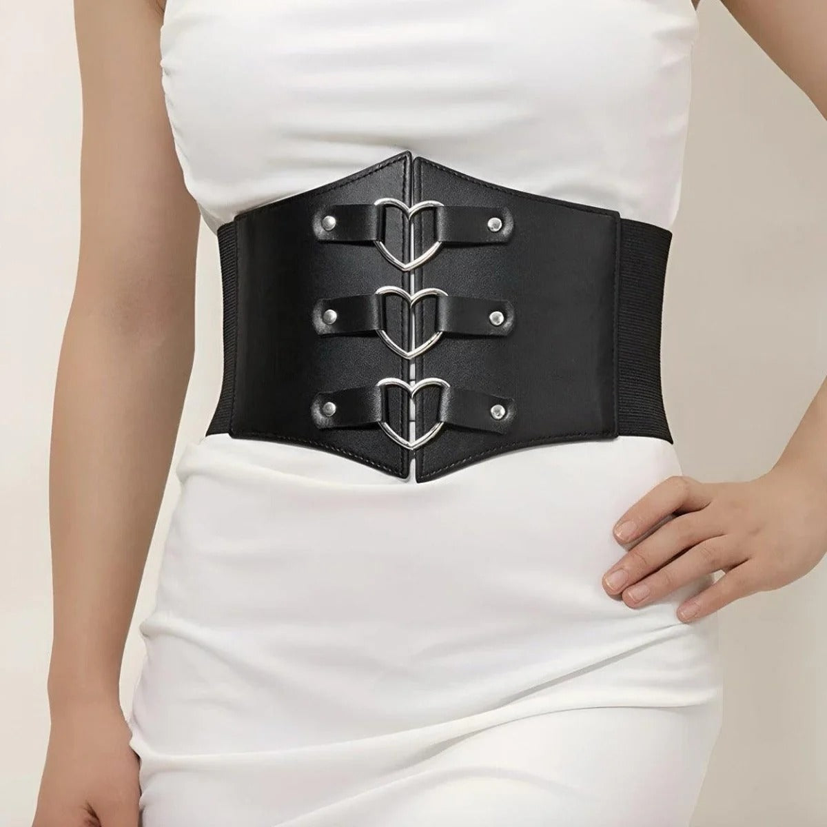 Ceinture Corset Boucles en Forme de Cœur Modèle Linda - La Ceinturerie