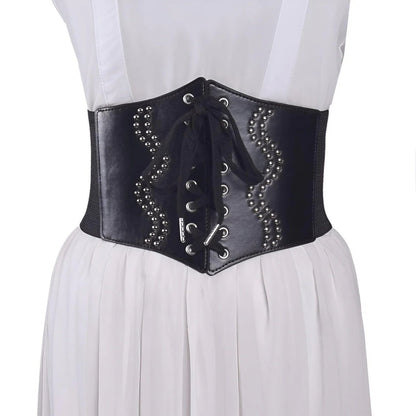 Ceinture Corset à Lacets avec Perles Modèle Alpa - La Ceinturerie
