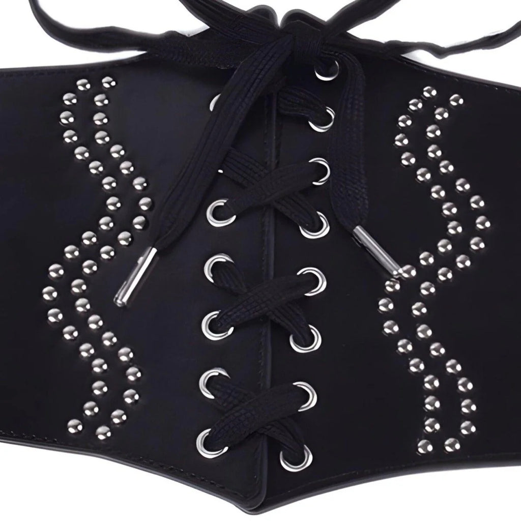 Ceinture Corset à Lacets avec Perles Modèle Alpa - La Ceinturerie
