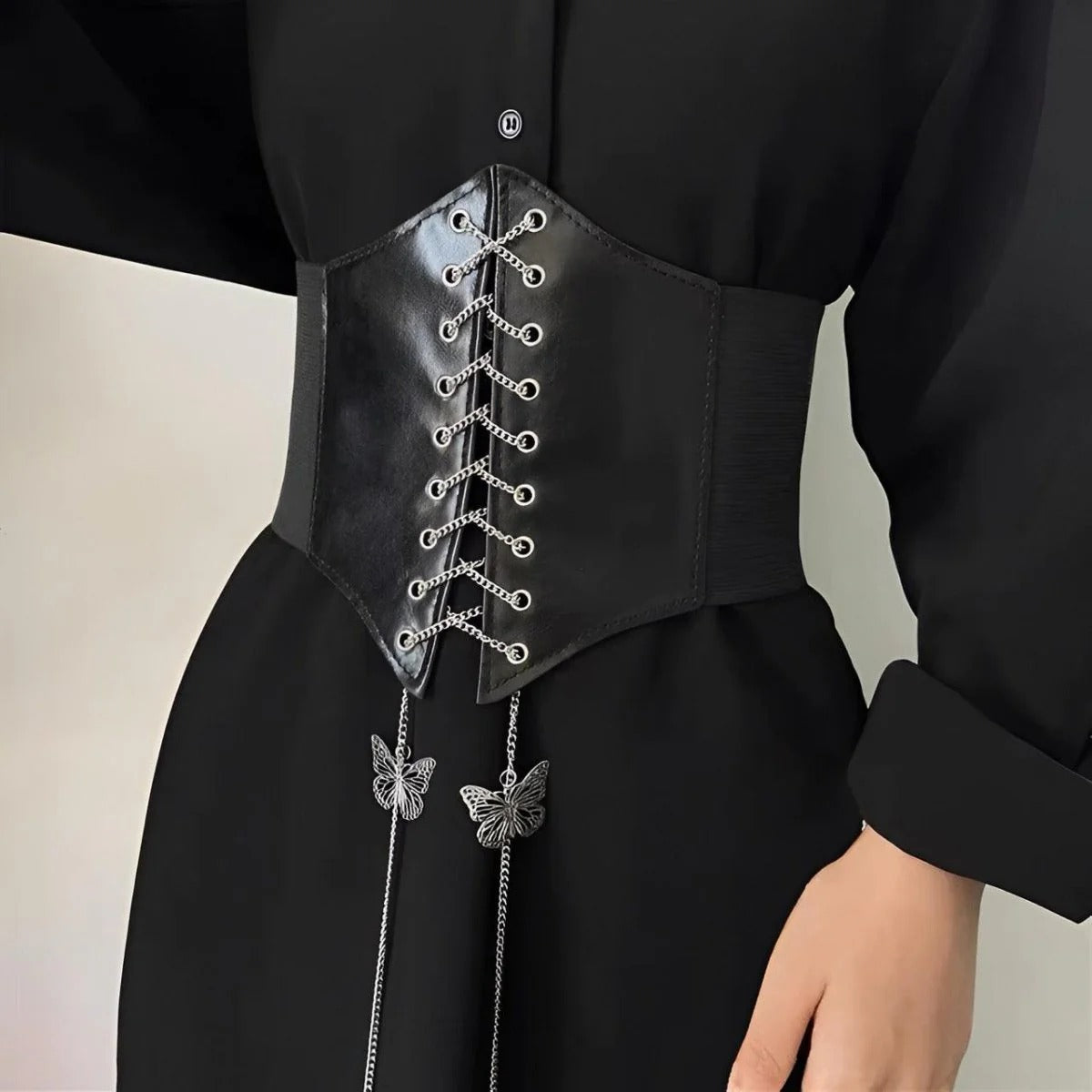 Ceinture Corset Chaîne Papillons Modèle Gabriella - La Ceinturerie
