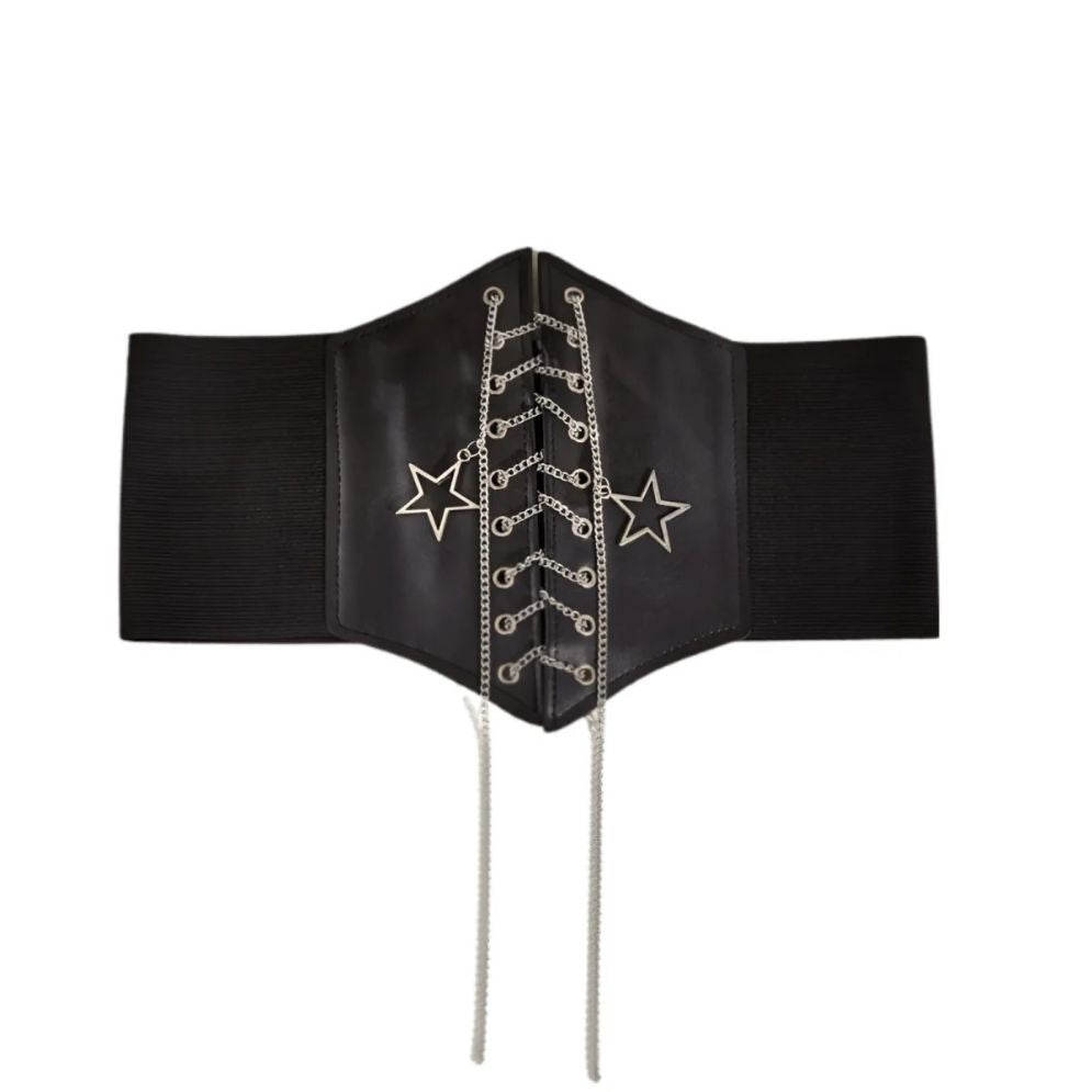Ceinture Corset avec Chaînes Étoiles Modèle Alix