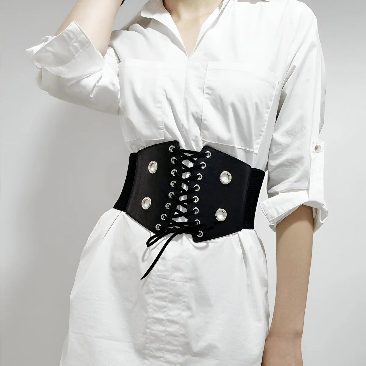 Ceinture Corset à Lacets avec œillets Modèle Fiza - La Ceinturerie